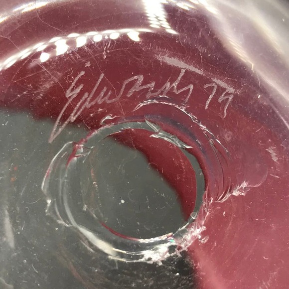 Vintage Stephen Dale Edwards Hand Blown Red Opalescent Bowl Pilchuck Glass '79 - Picture 5 of 11